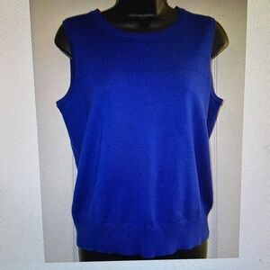 Cable & Gauge Royal Blue Sleeveless Knit Top